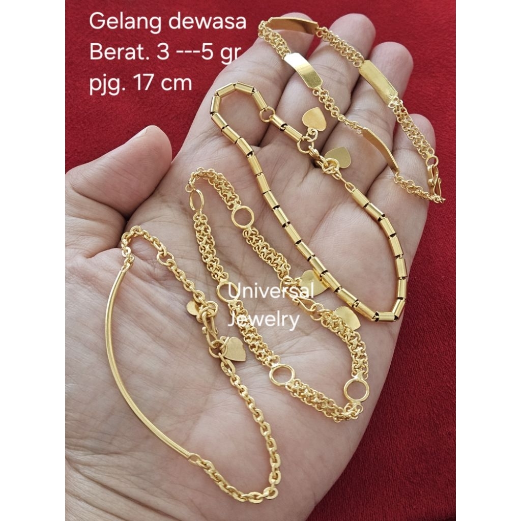 Gelang Tangan Dewasa Lapis Emas Muda