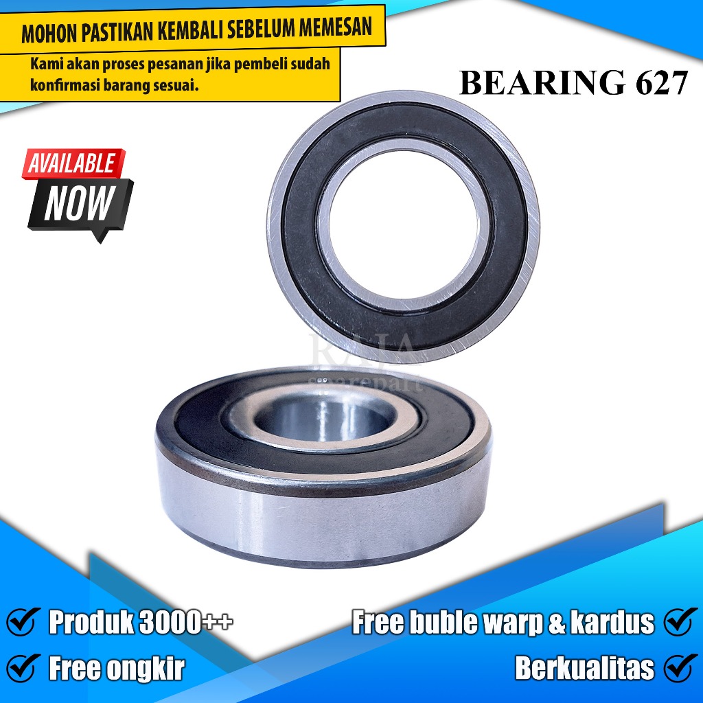 627 BANTALAN BEARINGS / LAKER / BEARING MESIN CUCI 627