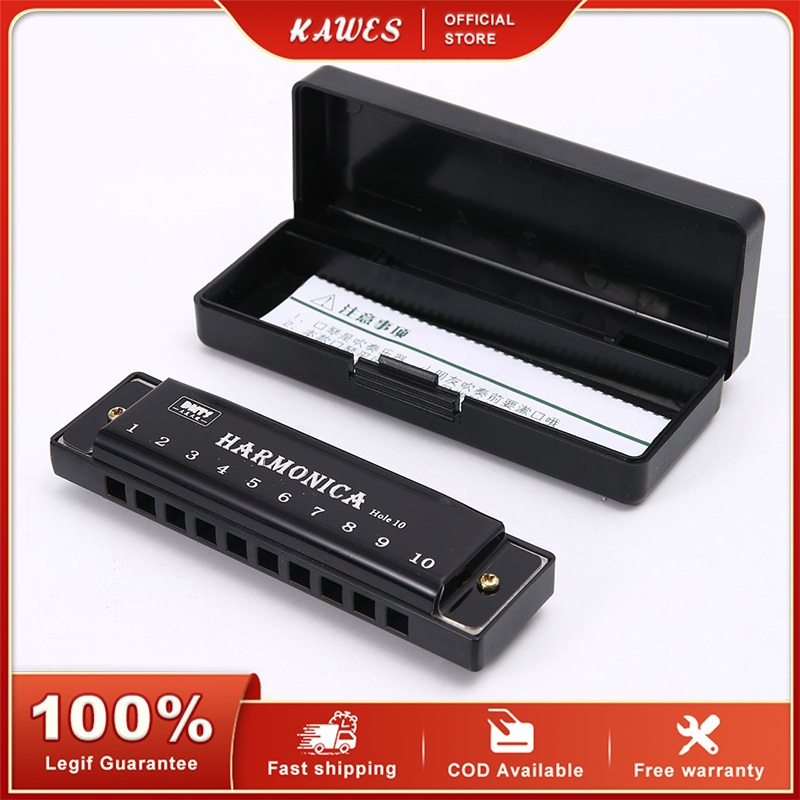 KAWES Harmonika Kromatik 10 Lubang Harmonika Kromatik Harmonika Dengan Kotak Profesional Pemula Peng