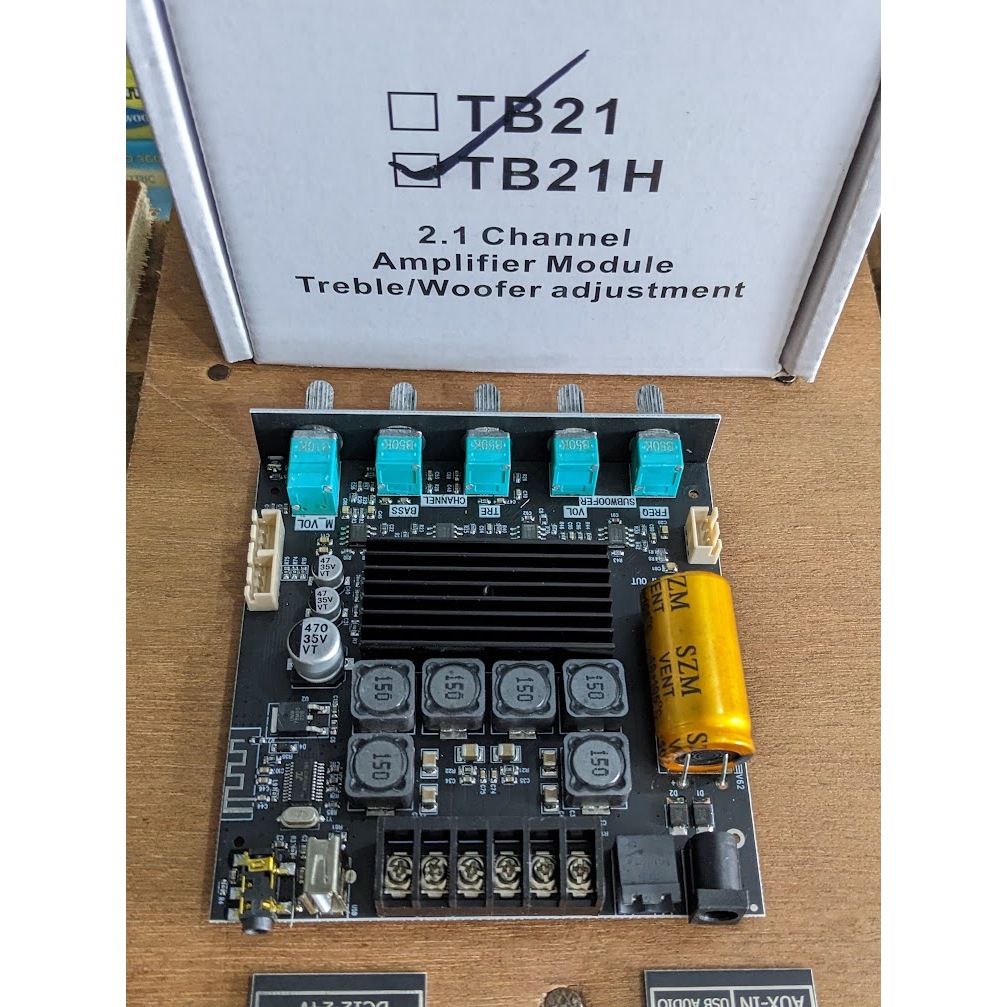 ZK-TB21H Amplifier Penguat Subwoofer Papan 2.1 channel Amplifier Board 50Wx2 + 100W