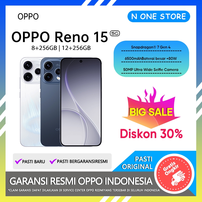 [BARU] OPPO Reno15 5G 8+256GB 12+256GB [3.5x Telephoto Vibe Portrait, 6500mAh Battery , IP69 Water ]