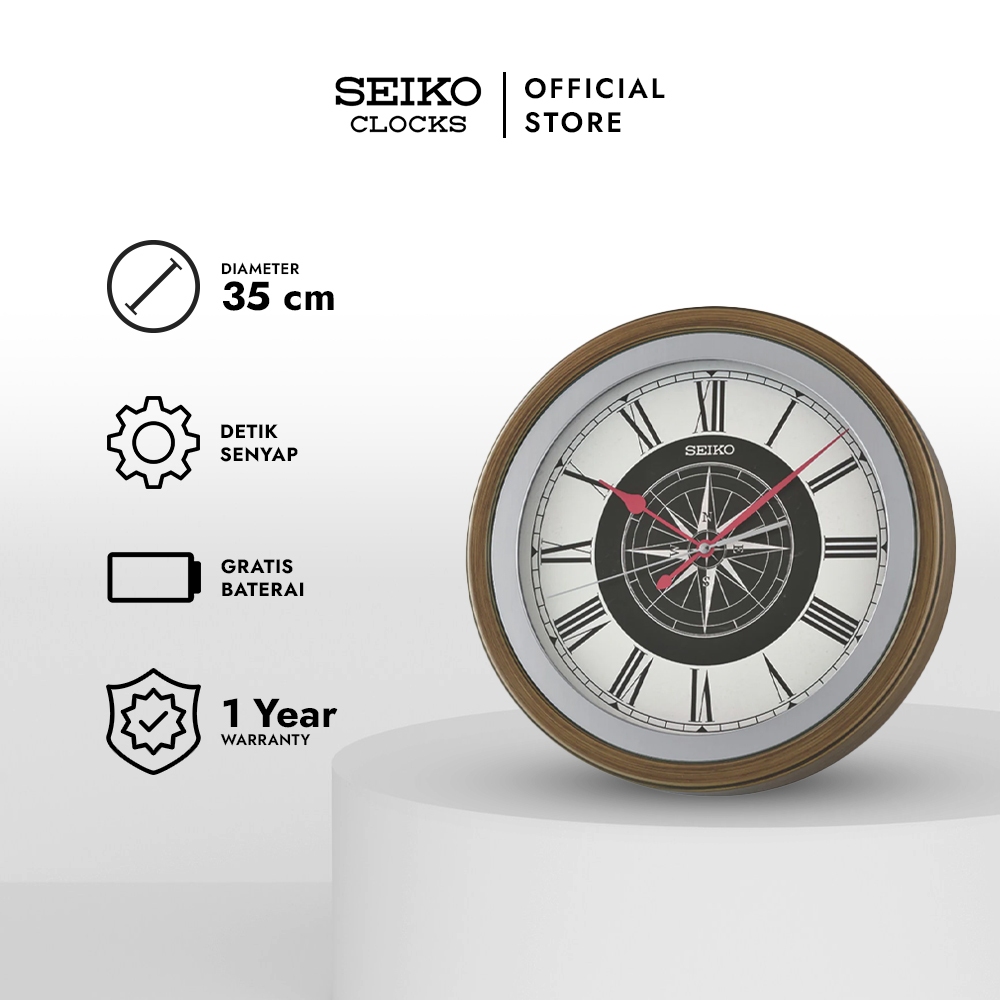 Jam Dinding Seiko QXA844B Detik Senyap Original
