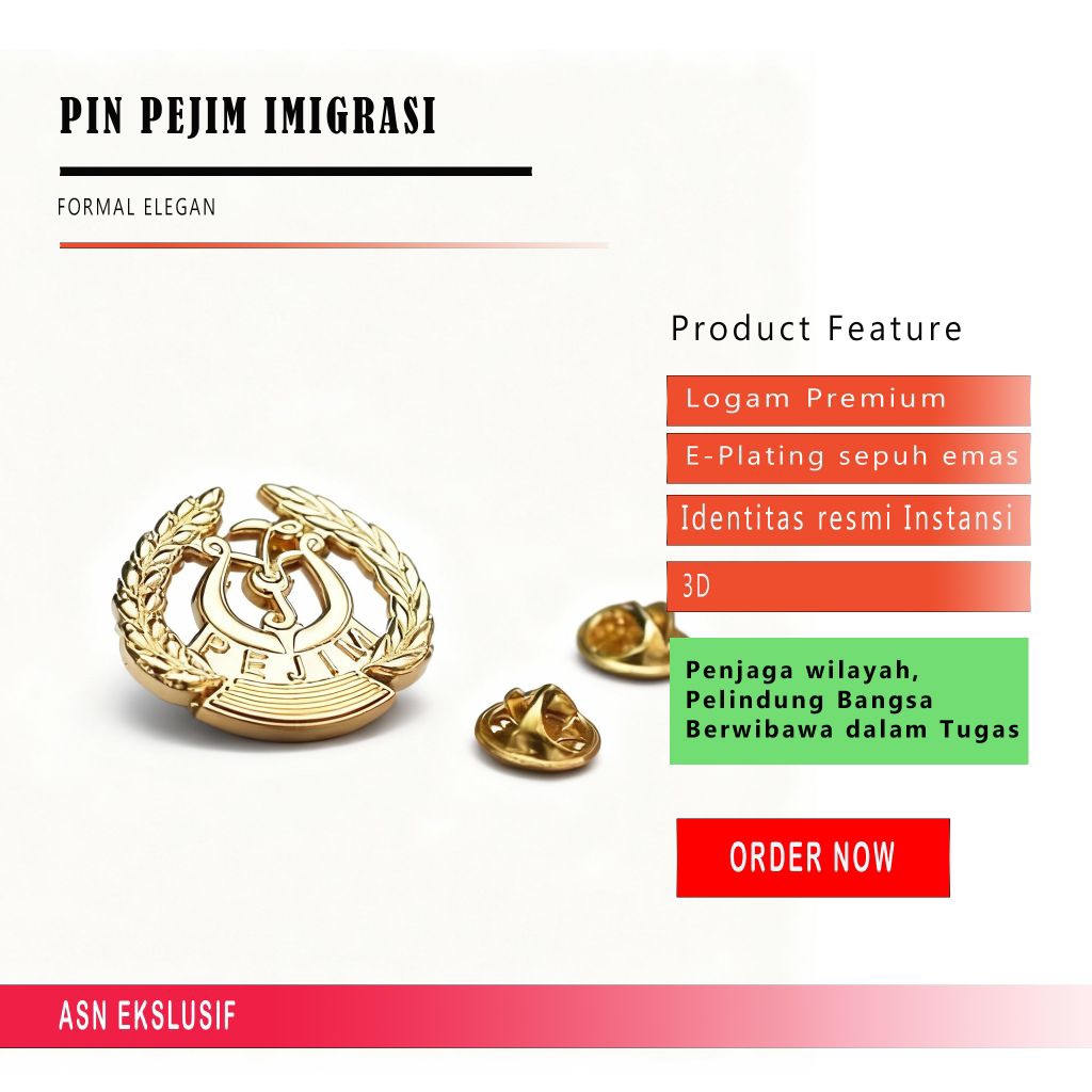 PIN PEJABAT IMIGRASI PIN PEJIM IMIGRASI FORMAL ELEGAN