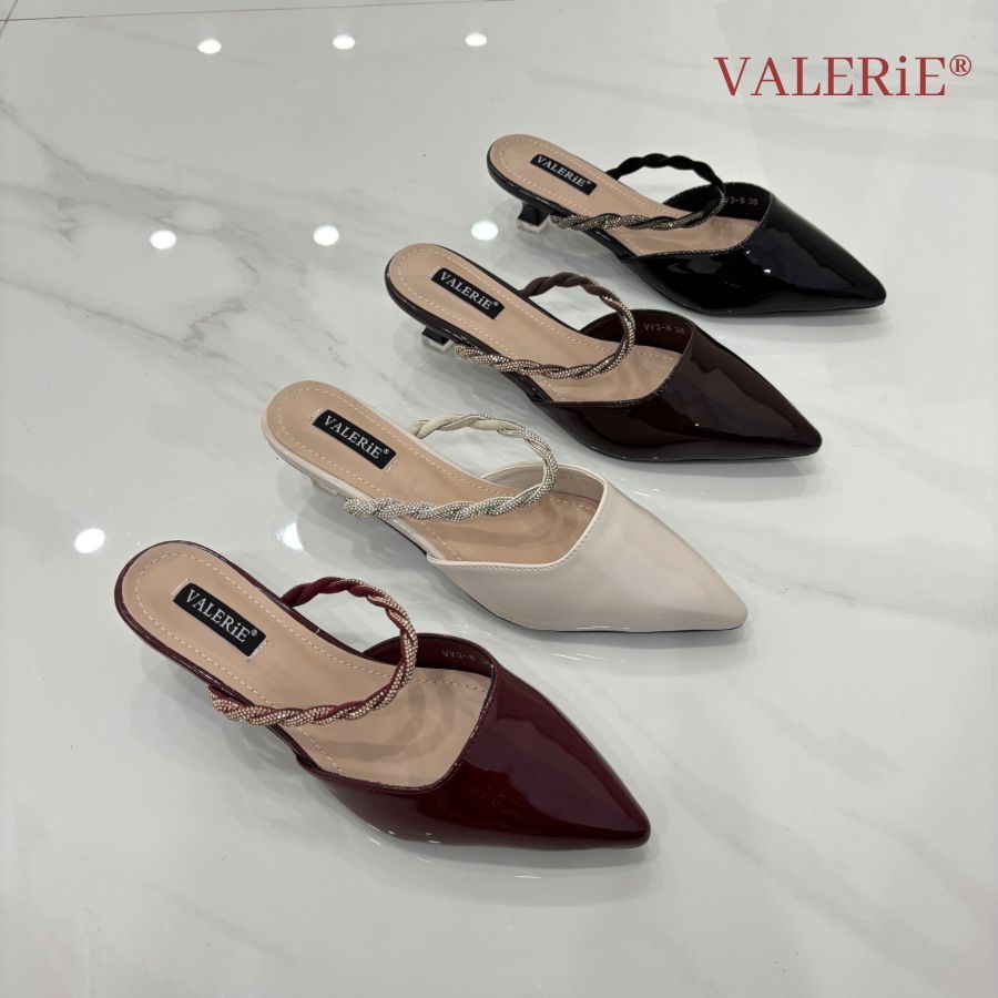 VALERIE Sepatu Heels Mules 3cm VV3-8 Glossy 36-41