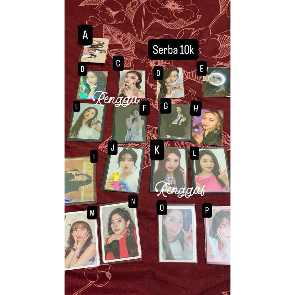 wts want to sell cheap photocard Jual pc red velvet etude house group sowon gfriend itzy yeji charye