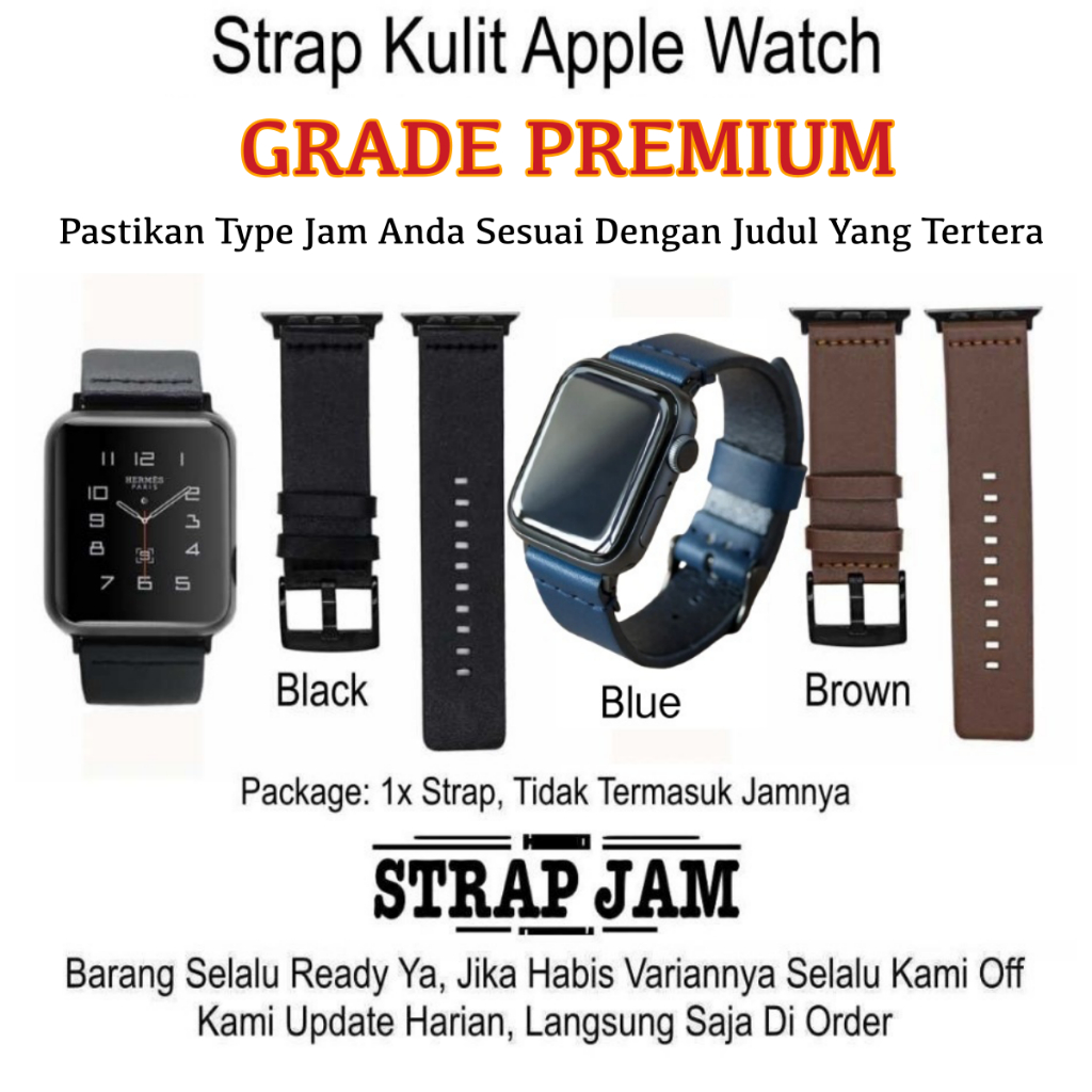 Modern Strap Apple Watch Seri 10 11 Size 42mm 46mm - Tali Jam Leather Kulit