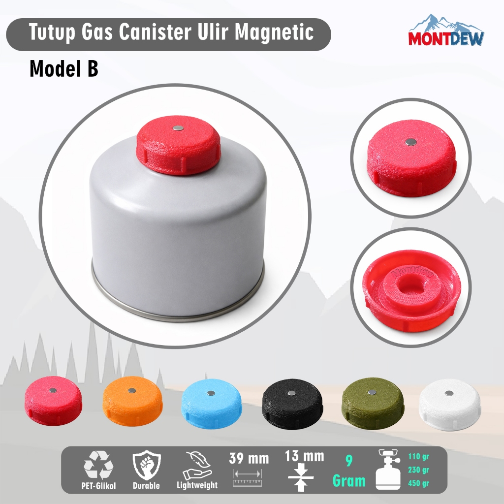 Tutup Tabung Gas Canister Camping Outdoor Ulir Dan Magnetic 110 Gr 230 Gr 450 Gr Montdew Co