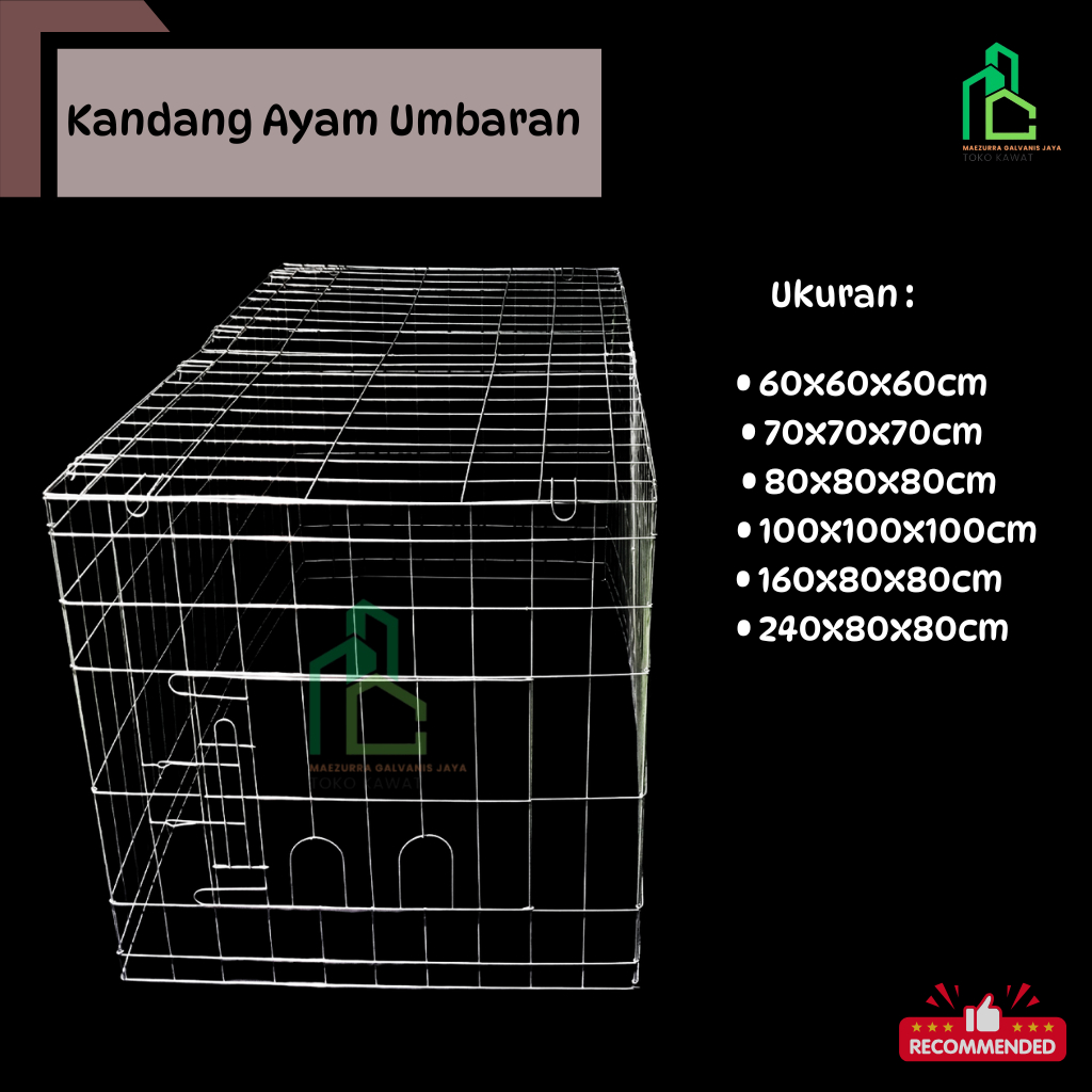 Kandang Ayam Umbaran Galvanis | Variasi Ukuran
