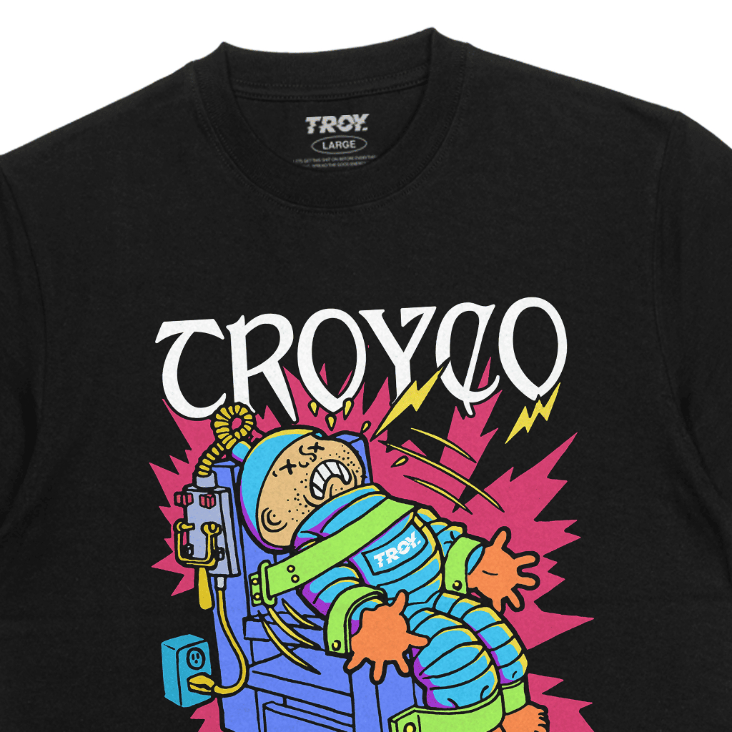 Troy Company Tshirt Black Electrocute - Kaos Lengan Pendek Kaos Hitam MTD 3517