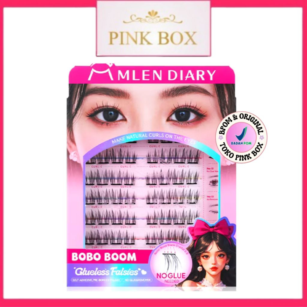READY Mlen Diary Bulu Mata Palsu Tanpa Lem GLUELESS - BoBo Boom