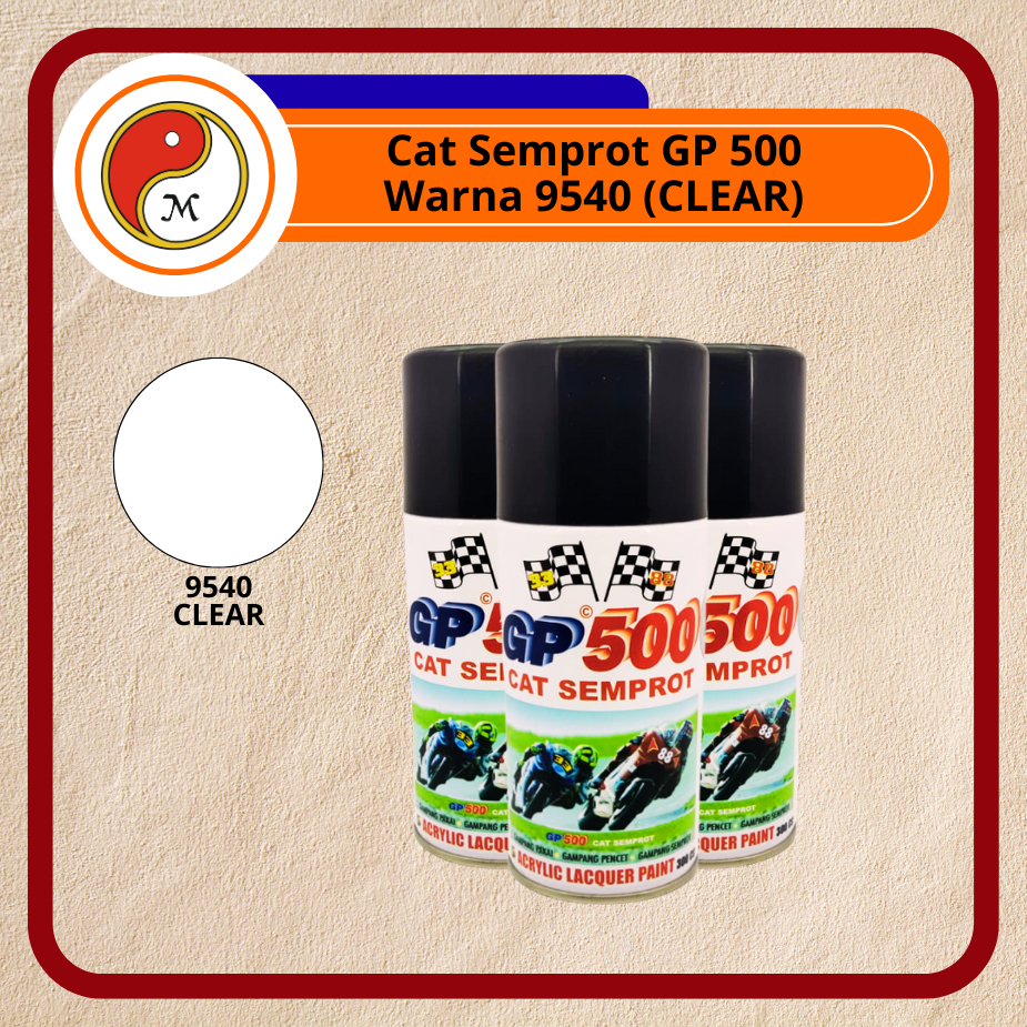 Cat Semprot GP500 / Pylox GP-500 300cc – Aneka Warna | Spray Paint Serbaguna / Warna Clear (9540)