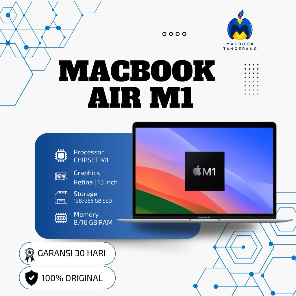 MACBOOK AIR M1 CHIP 13" RAM 8/16GB SSD 128/256/512 GB SECOND ORIGINAL