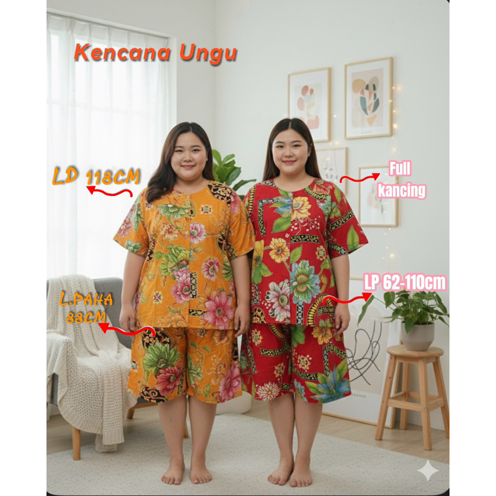 Kencana Ungu Full Kancing Celana Kulot Jumbo MX Kub 95 Lanel Biru Setelan Kencana Ungu Full Kancing 