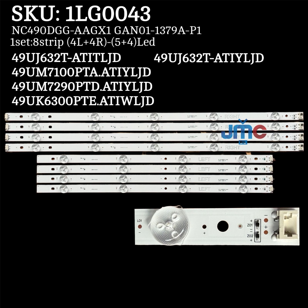 Backlight TV LG 49 Inch 49UJ632T-TA.ATIYLJD 49UJ632T-TA.ATITLJD 49UK6300PTE.ATIWLJD 49UM7290PTD-TA.A