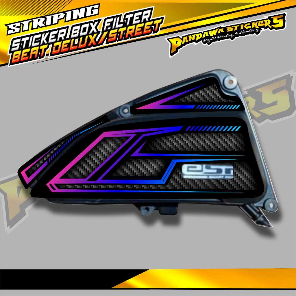 STICKER BOX FILTER BEAT DELUXE - STREET / STRIPING PELINDUNG BOX FILTER BEAT DELUXE - BEAT STREET