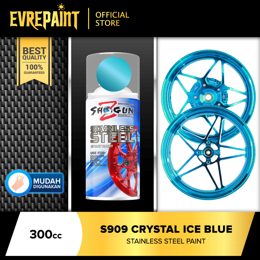 Pilok Shogun Z Cat Semprot Motor Cat Stainless Steel Crystal Ice Blue 300 CC Motor Velg CNC Crome