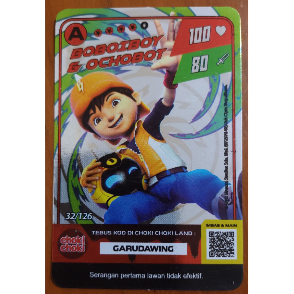 Monsta Galaxy Card Boboiboy Choki Choki Boboiboy & Ochobot Tier A Foil