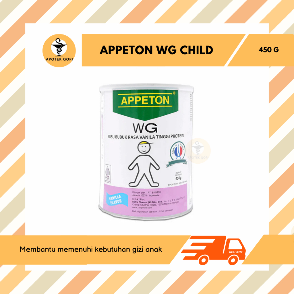 APPETON WEIGHT GAIN CHILD 450 G RASA VANILA / SUSU PENAMBAH BERAT BADAN ANAK