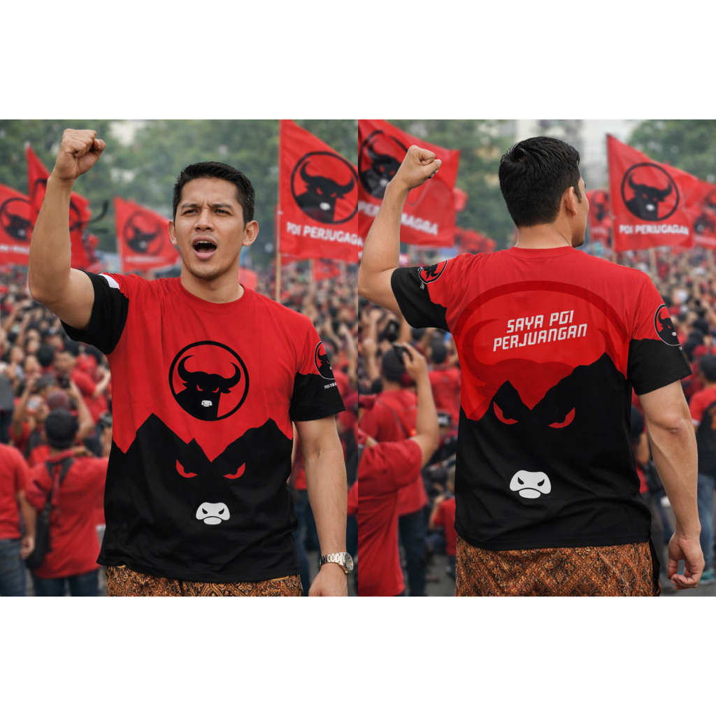 kaos baju premium partai PDI perjuangan pdip sublimation