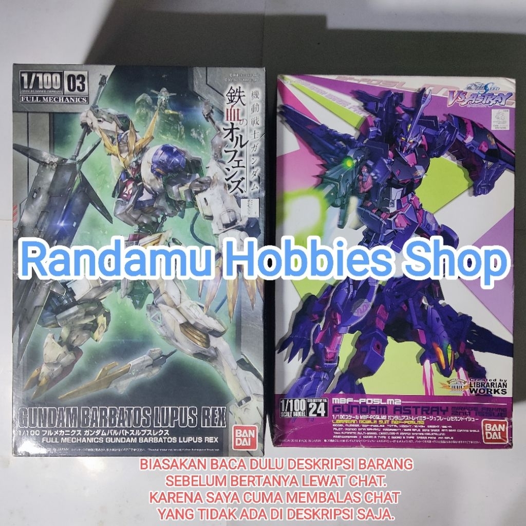 FM 1/100 Gundam Barbatos Lupus Rex & NG 1/100 Astray Mirage Frame 2nd Issue [Bandai] - ( TAG : Full 