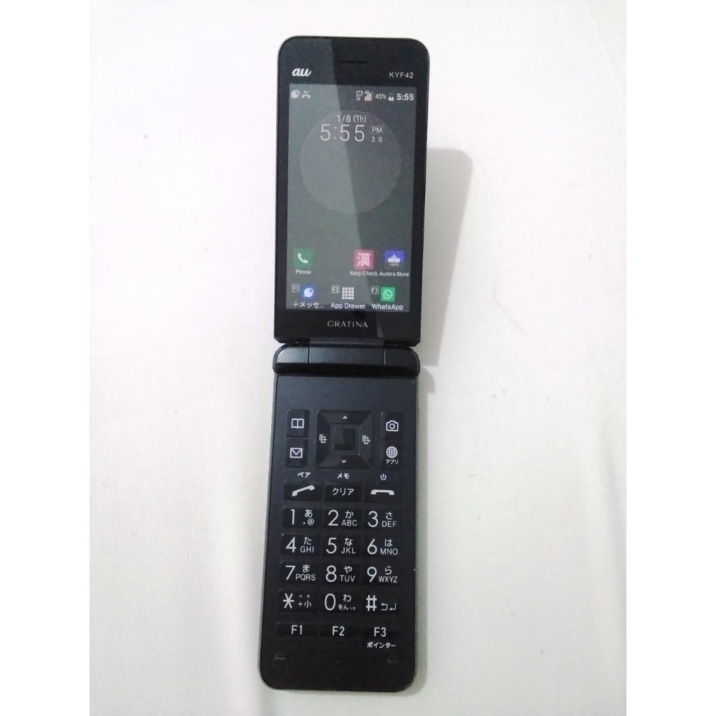 Keitai HP Lipat Flip Jepang Kyocera Gratina KYF-42 - Sinyal TELKOMSEL 4G - Android 10 - Langka