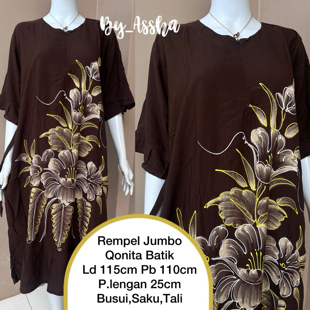 Daster Batik Qonita Pekalongan Rempel Jumbo Lukis