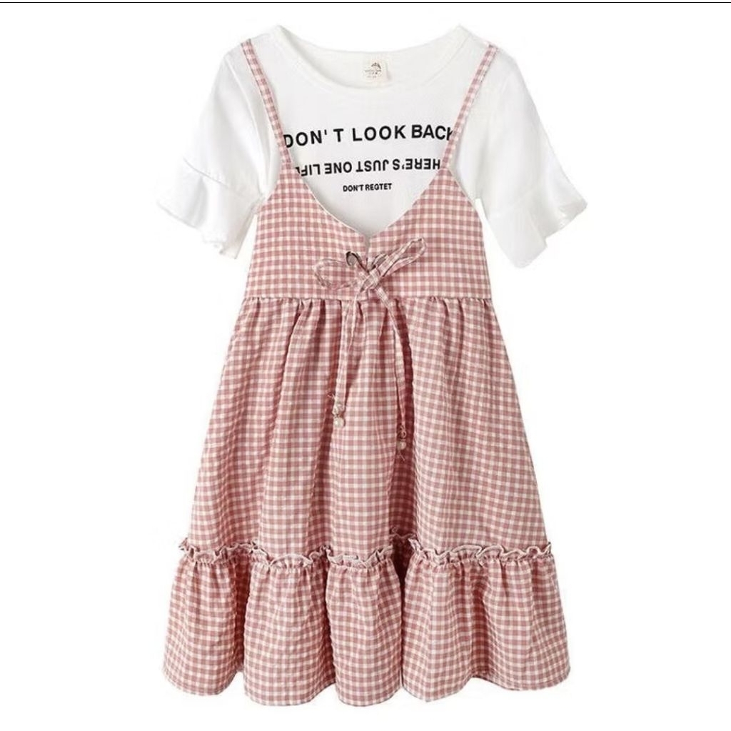 DRESS ANAK PEREMPUAN (PRELOVED) - DRESS  WARNA NUDE / COKELAT - DRESS SANTAI ANAK.