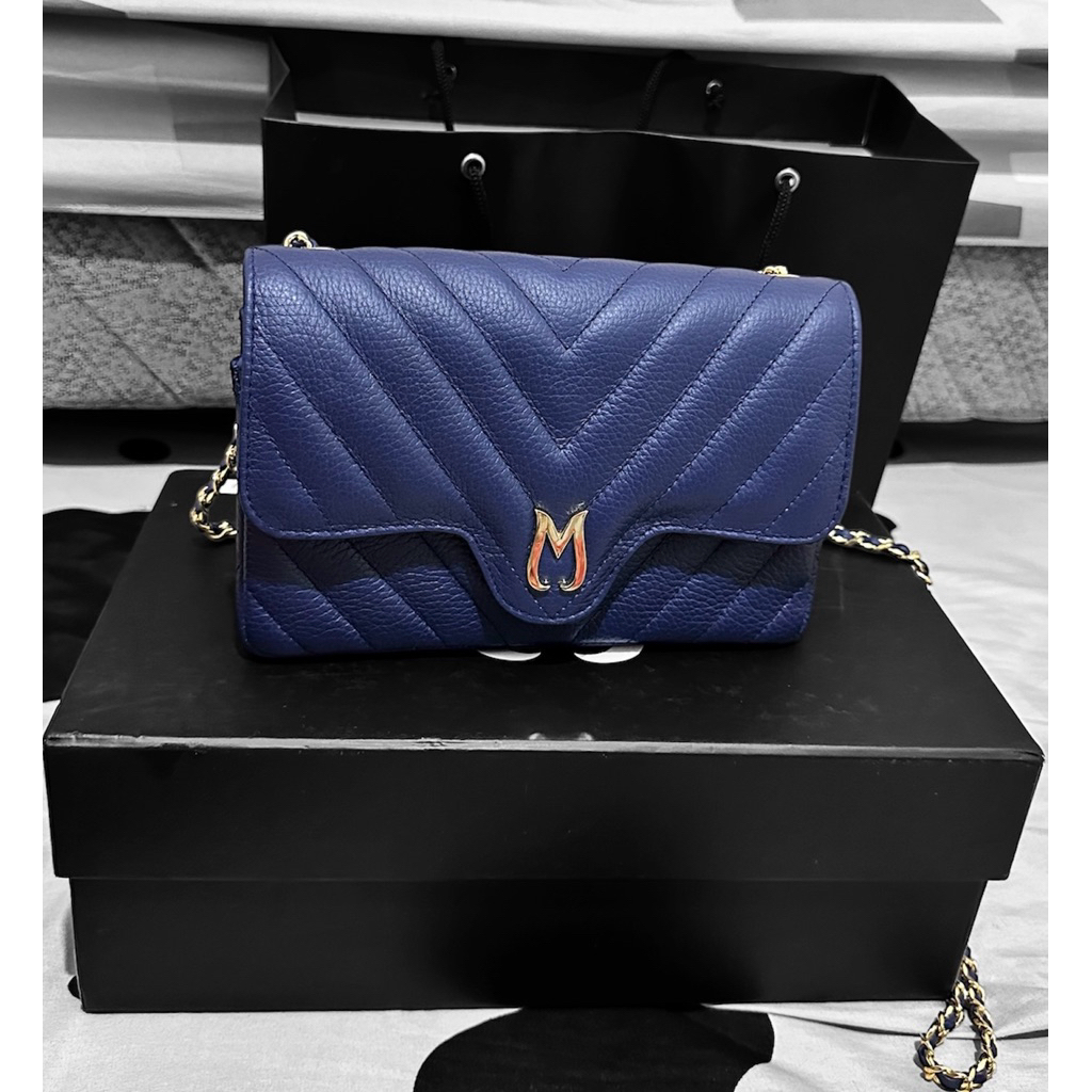 Preloved Tas MOOIJ Maradiva Mini size 25 x 5 x 12 cm Blue NAVY