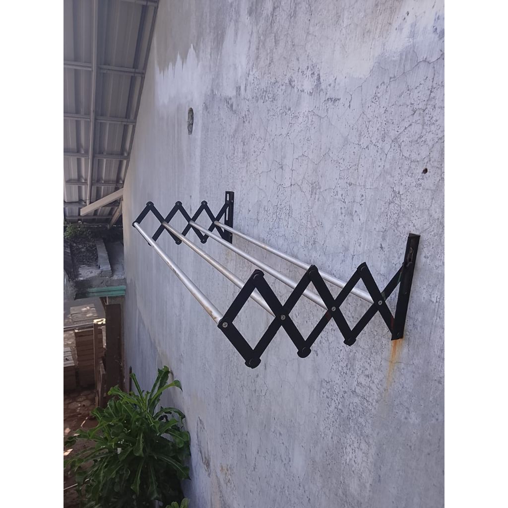 jemuran baju tempel bahan besi panjang 70cm