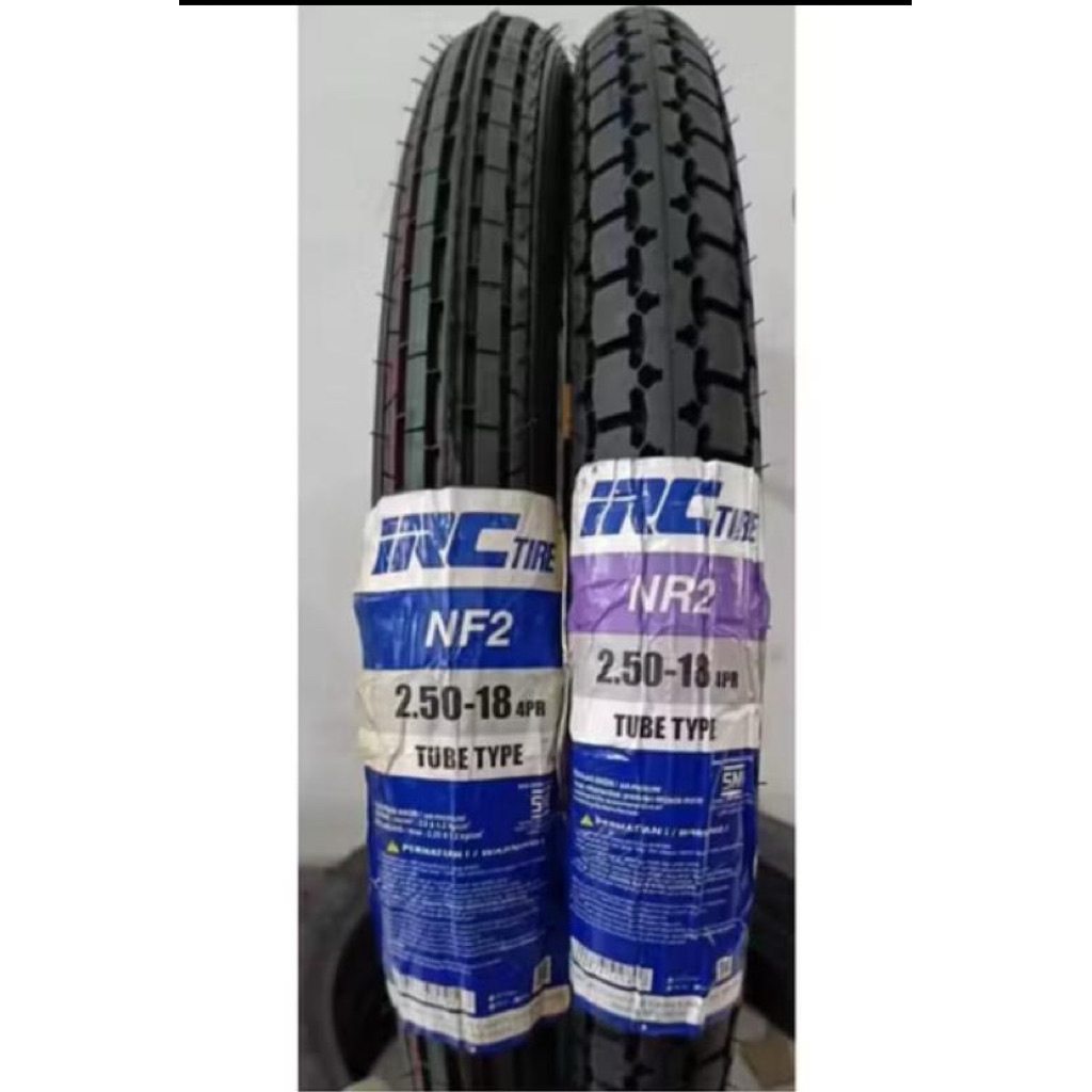 BAN LUAR IRC 250-18 nr2 (petak tahu) & NF2 (lurus) TUBE TYPE