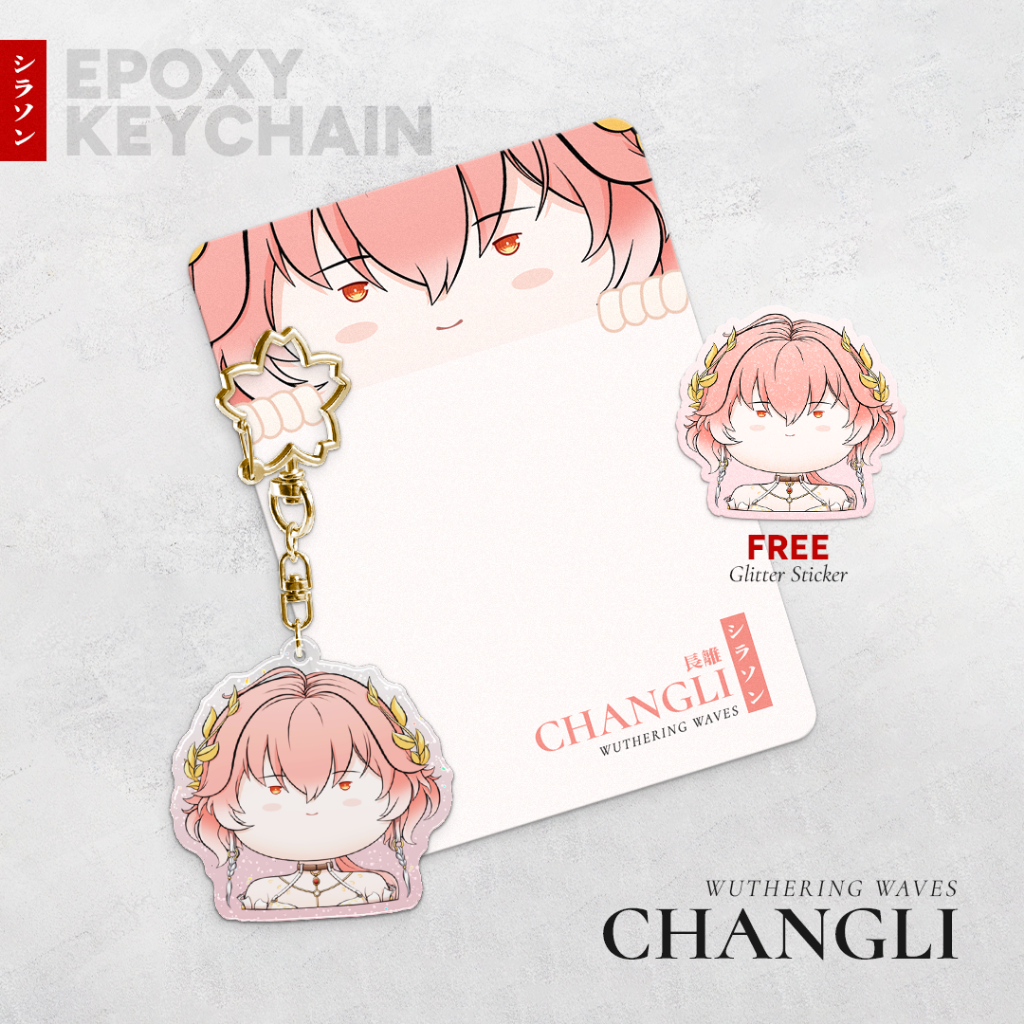 Wuthering Waves - Changli Epoxy Keychain | Gantungan Kunci Epoxy Changli (art by Shirason)