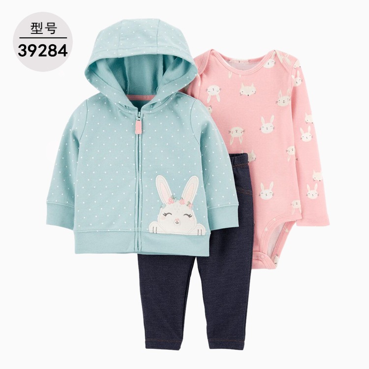 Jacket Set 3in1 Anak Perempuan 6 Bulan-2 Tahun Jaket Resleting Romper Celana Panjang