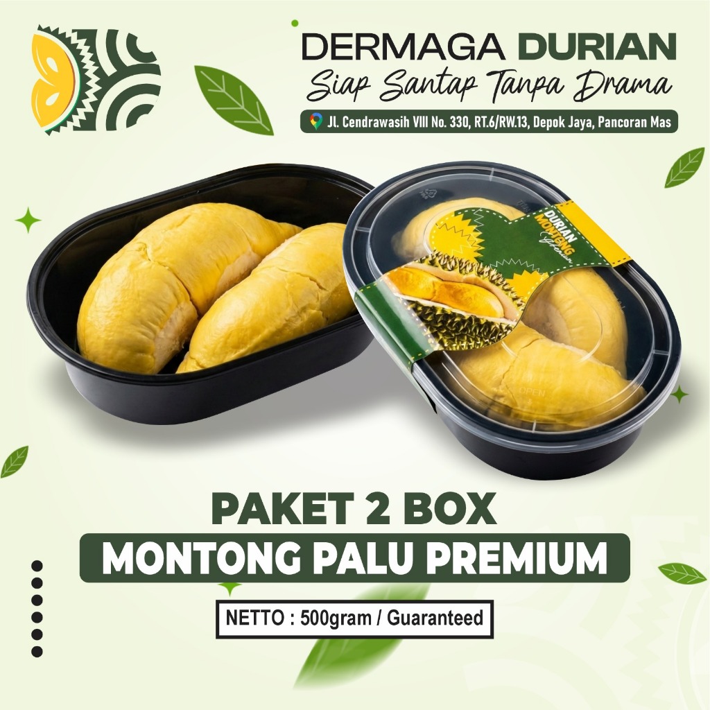 PAKET 2 BOX DURIAN MONTONG PREMIUM & DURIAN MEDAN | KEMASAN BOX 500 GR | DERMAGA DURIAN DEPOK