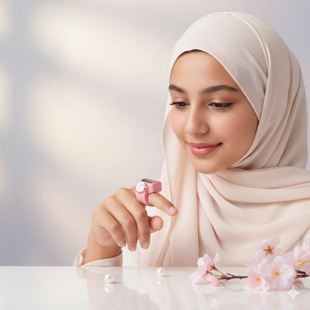 Palindo Perlengkapan Sholat, Tasbih Digital LED Smart Ring – Alat Dzikir Modern & Elegant, Tasbih di