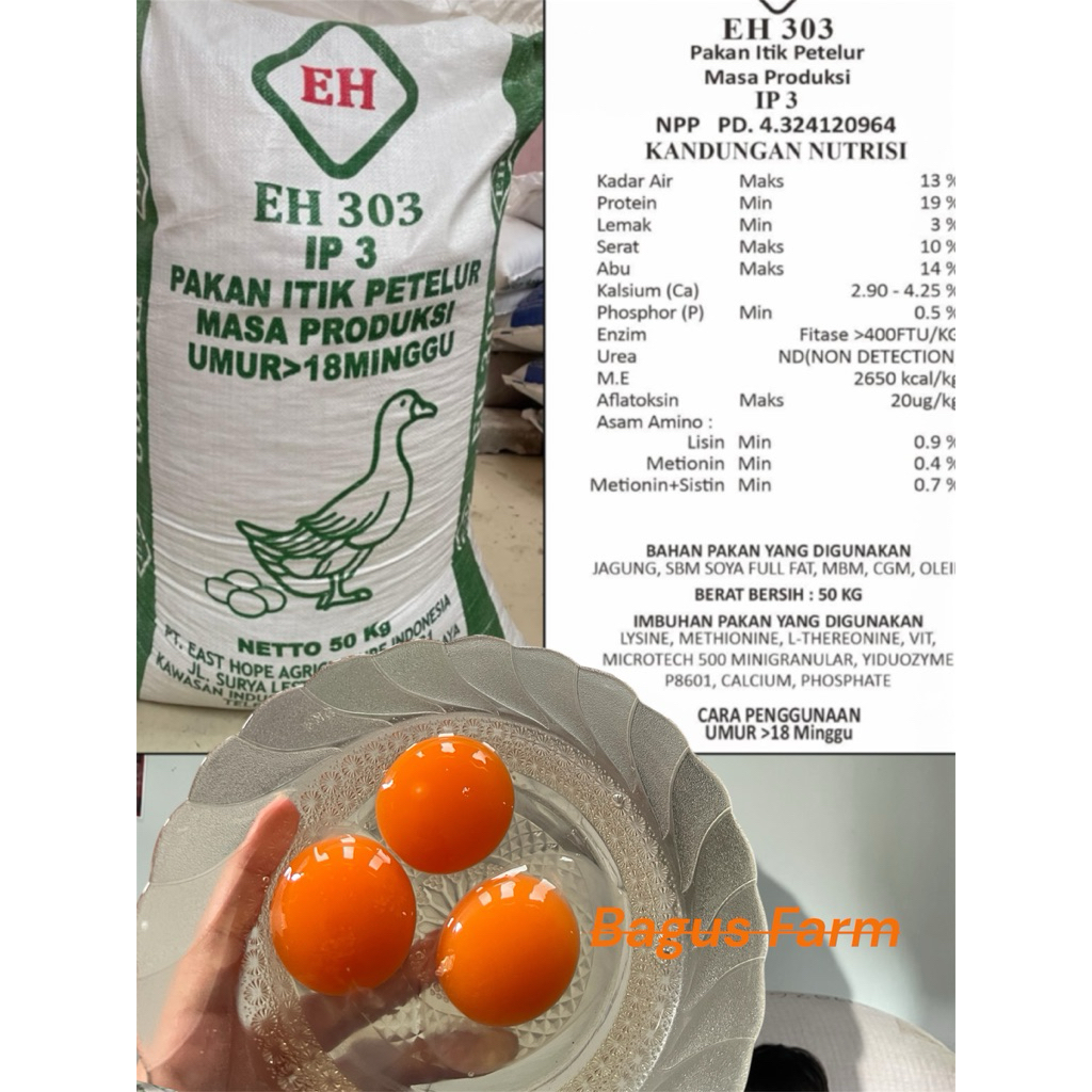 PAKAN ITIK / BEBEK PETELUR EH 303 50kg