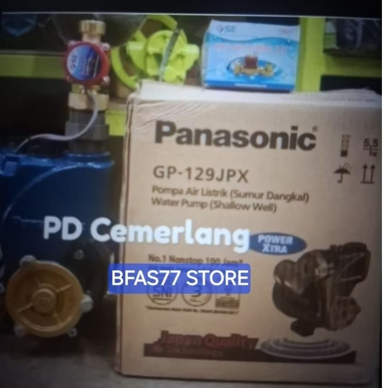 Pompa pendorong air Panasonic 125 watt otomatis flow switch