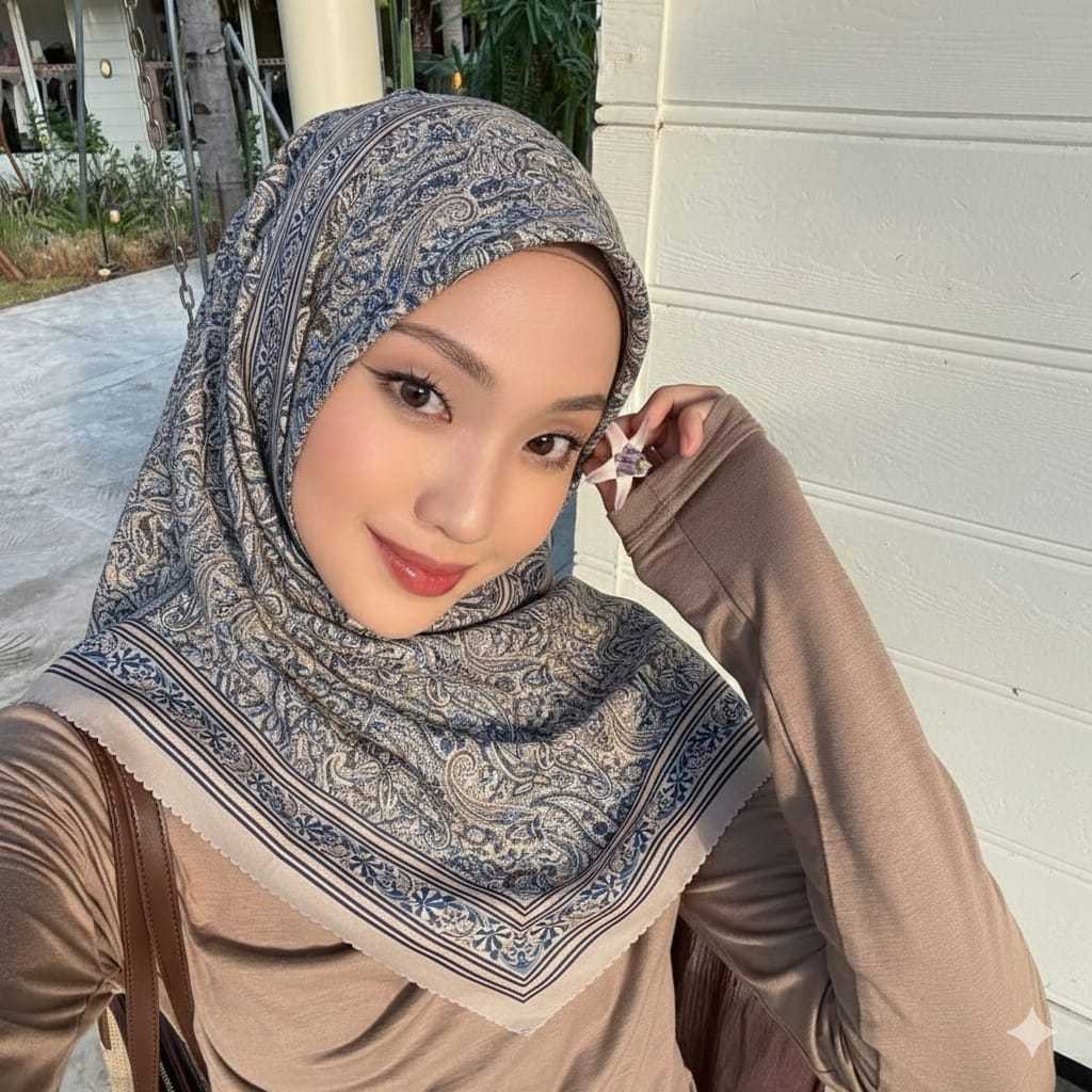 Hijab segiempat motif turkey cashmere