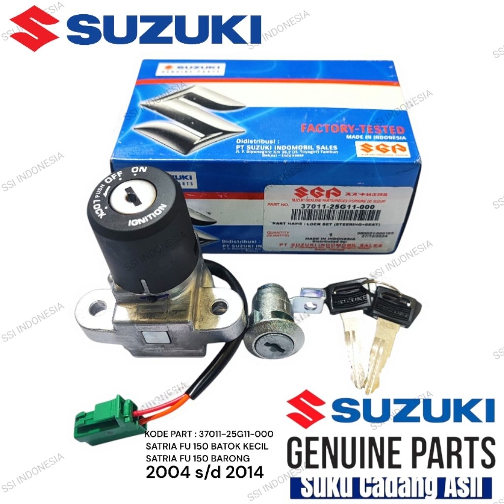 LOCK SET (STEERING+SEAT) KUNCI KONTAK SET SATRIA FU 150 KARBU OLD 2004 s/d 2014 ORIGINAL NEW SUZUKI 