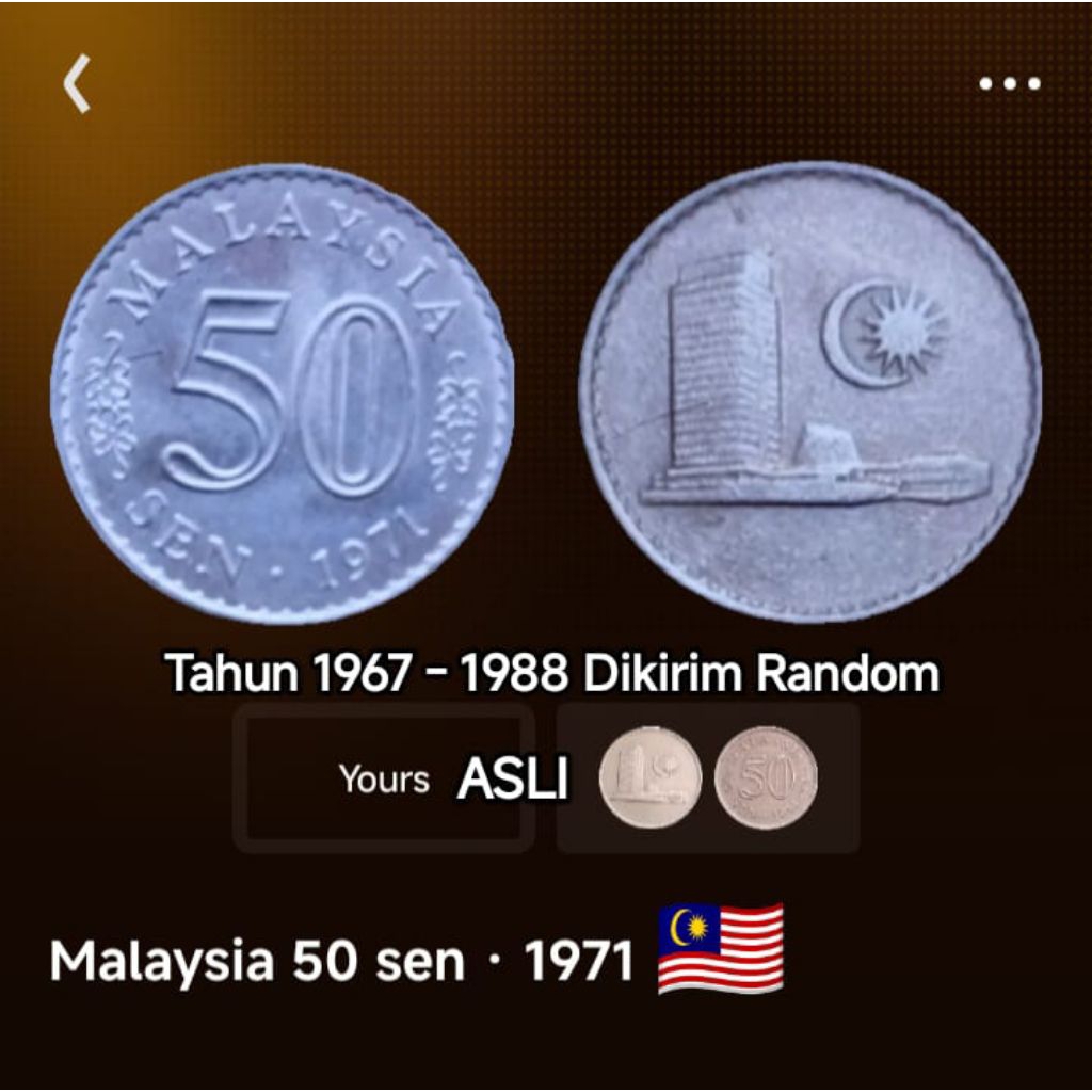 Koin 50 Sen Malaysia seri gedung parlement Koleksi Logam Coin Lama Kuno Jadul Antik Langka Asing Lua