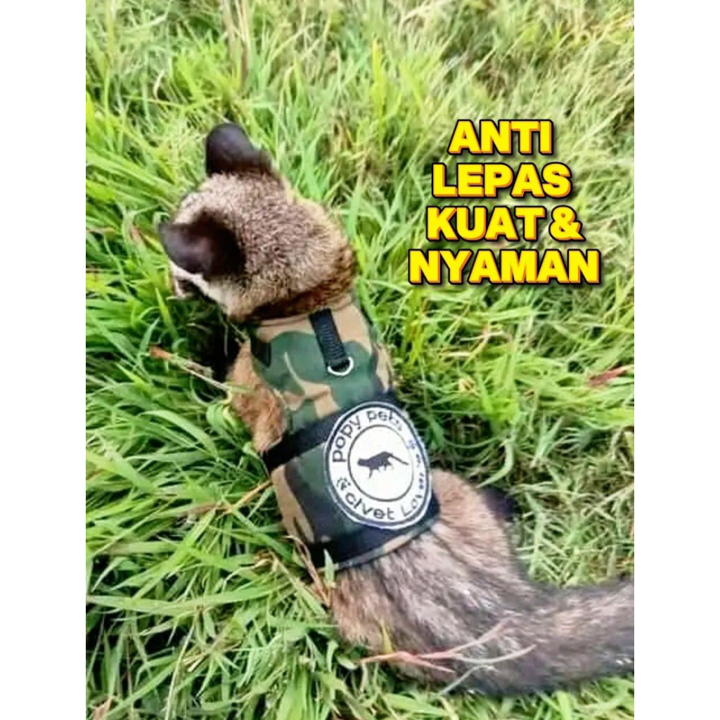 PETSID - Harnes Rompi Musang Otter Garangan Anti Lepas | Harness Tali Tuntun Musang Adjustable Kuat 