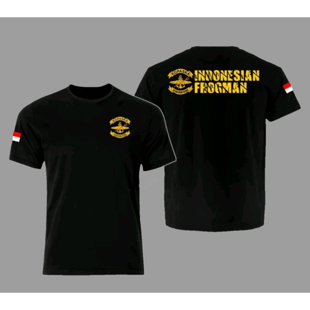 Kaos Indonesian Frogman T-shirt Unisex Pria Distro free nama