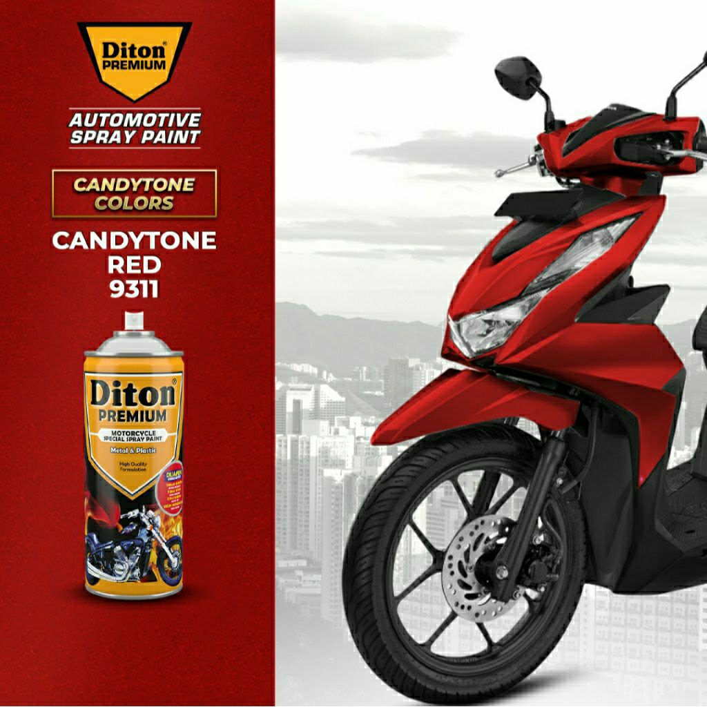 #MAU# Cat Semprot Diton Premium Paket Lengkap Candytone Red 9311 (9120,9180,9311,9128) Merah Candy B