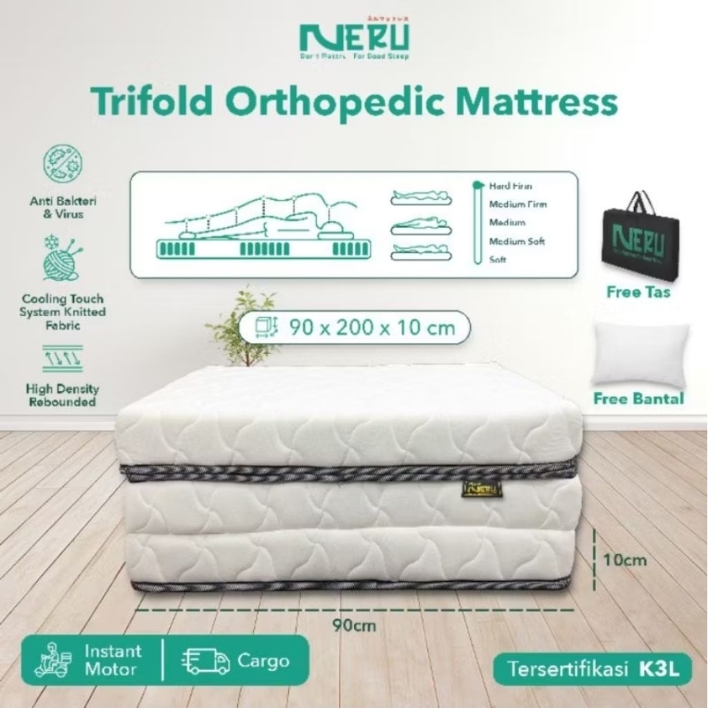 Kasur Lipat Orthopedic Neru Mattress 90x200x10