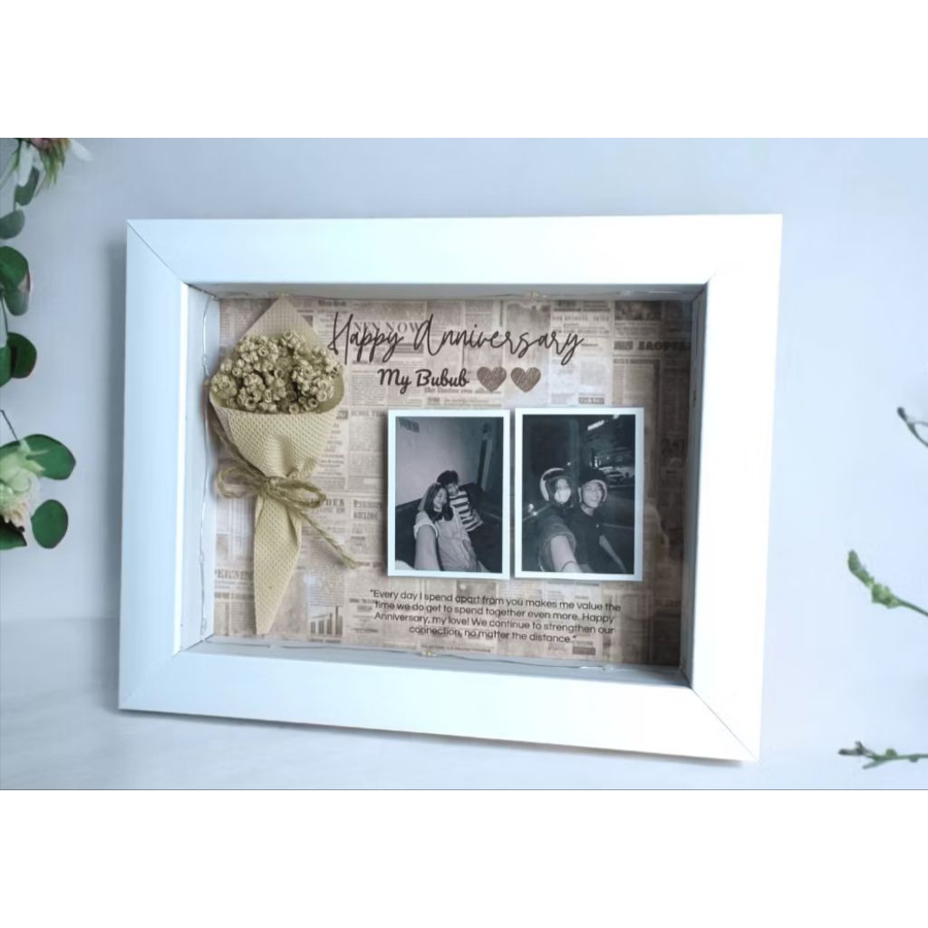 (Langsung Kirim) Frame Foto 3D 5r LED / Gift Frame 2D 5r Kado Termurah Ulang Tahun Cowok Cewek Anniv