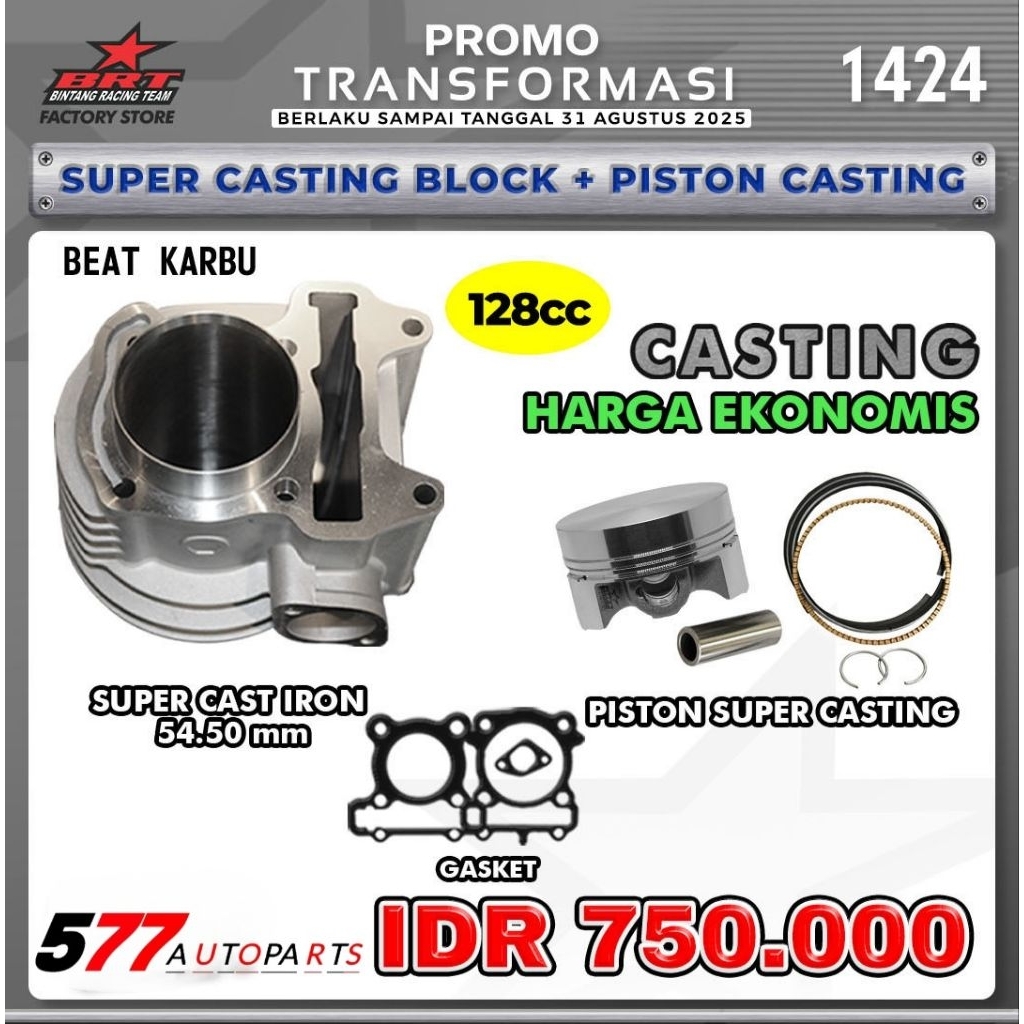 Super Casting Blok + Piston Casting BRT Beat Karbu