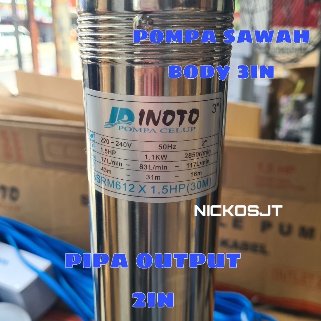 Pompa sawah body 3dim output besar Submersible Sible Inoto 3in 3" 3 SRM612 / 3SRM 612 / 3SRM612 / 3 