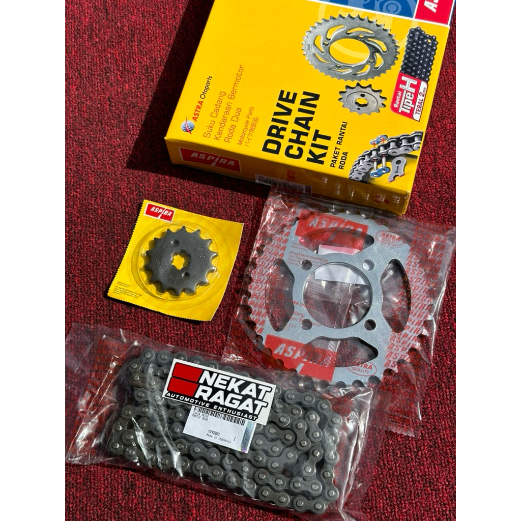 Gearset Girset GL Pro Neotech Megapro Primus KEH Aspira Tipe H Tebal Set Gir Depan Belakang Rantai