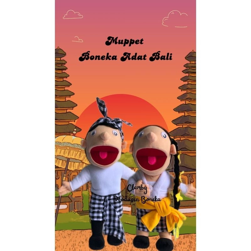 Boneka Muppet Adat Bali Ukuran Besar 75cm/ Boneka Cablak Mainan Anak