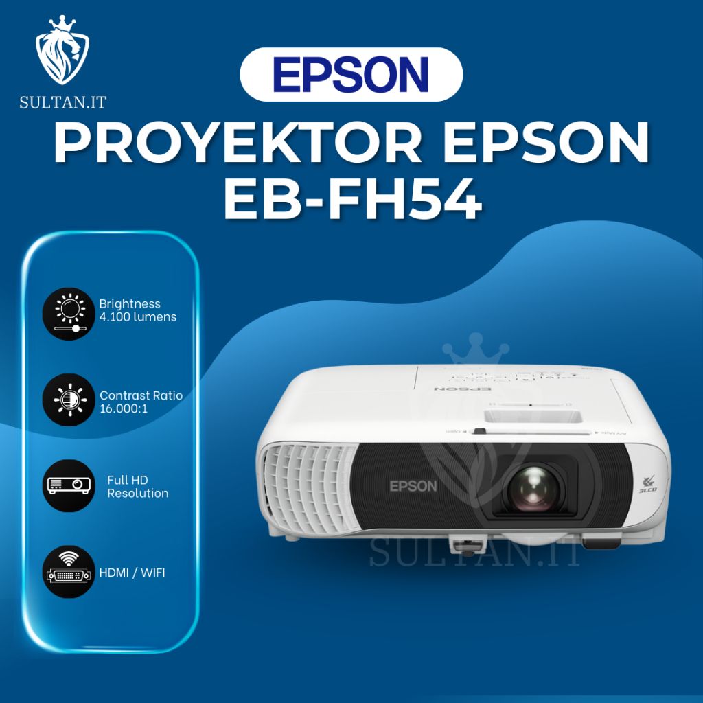 Proyektor EPSON EB-FH54 EB FH54 EBFH54 WiFi Direct Wireless 4.100 Lumens Full HD 3LCD