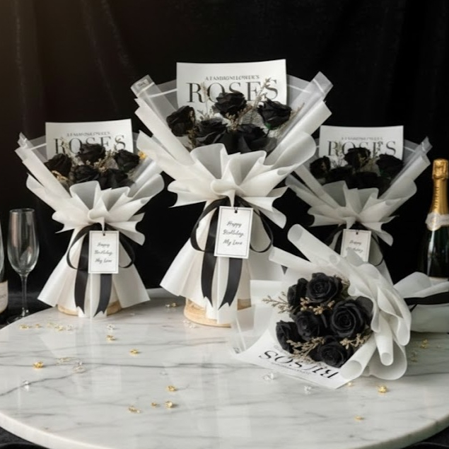 Buket bucket bouqet bouket buquet bunga artificial satin palsu korea kado hadiah gift wisuda graduat